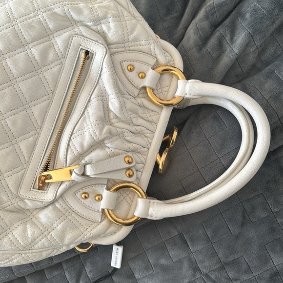 WHITE Quilted Leather Marc Jacobs Stam Bag with chain strap - Picture 7 of 16